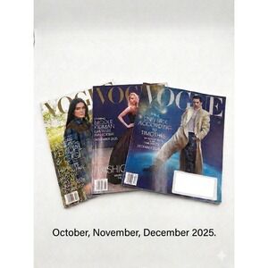 Vogue Magazine Lot of 3-October November December  2025